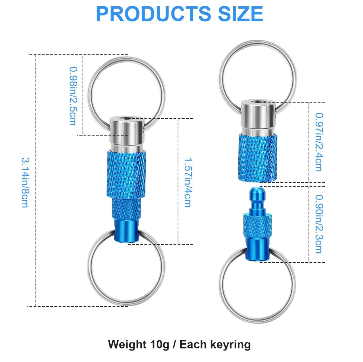 Quick Release 360° Keychain – 5 Set
